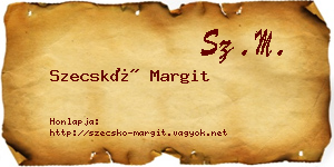 Szecskó Margit névjegykártya