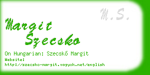 margit szecsko business card