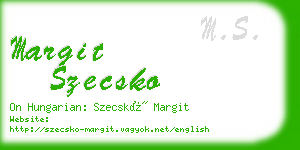 margit szecsko business card